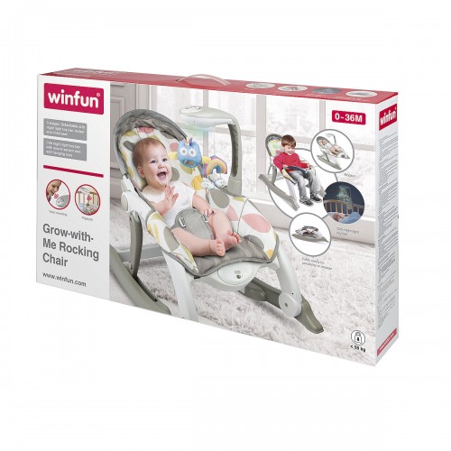 Winfun - Balansoar cu vibratii Rainbow, cu inregistrare voce, senzor de sunet si carusel detasabil image 7