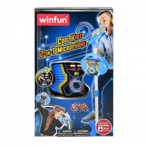 Winfun - Microfon albastru cu mufa conectare smarphone