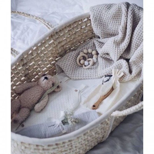Cosulet bebe pentru dormit handmade din material ecologic Baby natur include stand image 5