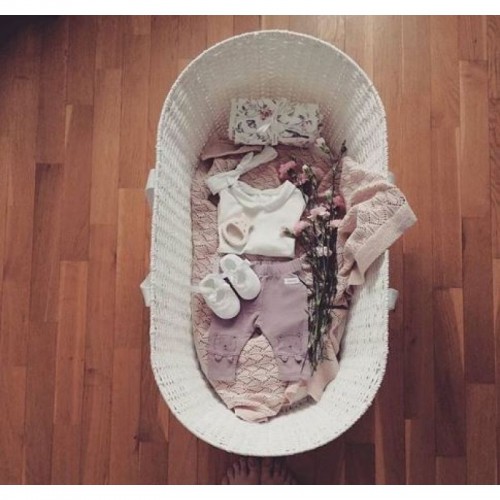 Cosulet bebe pentru dormit handmade din material ecologic Baby alb image 5