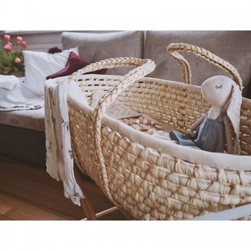 Cosulet bebe pentru dormit handmade din material ecologic Baby natur include stand image 8