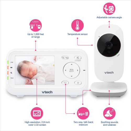 Videointerfon digital bidirectional 2.8 inch VM3255 cu melodii si infrarosu image 3