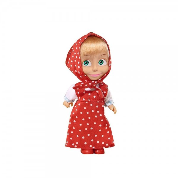 Papusa Simba Masha and the Bear 12 cm Masha in rochie rosu