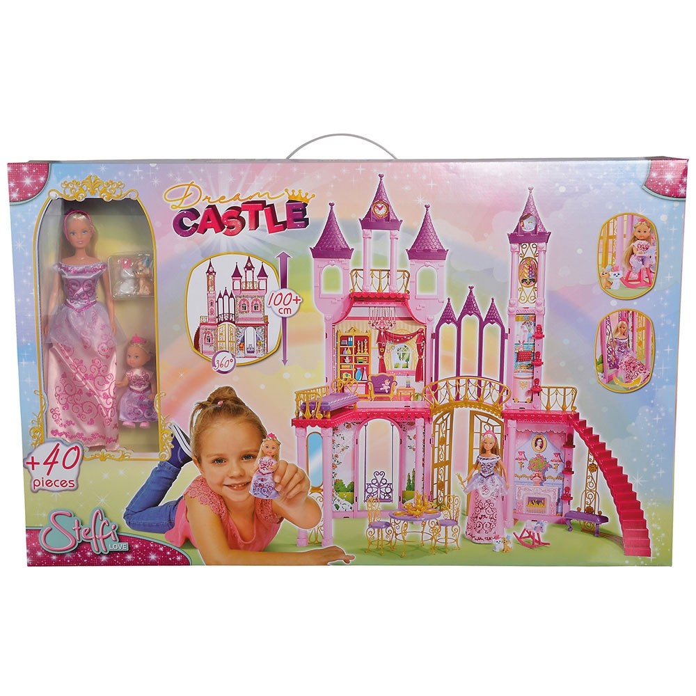 Casuta pentru papusi Simba Dream Castle cu papusa Steffi Love 29 cm, papusa Evi Love 12 cm si accesorii image 1