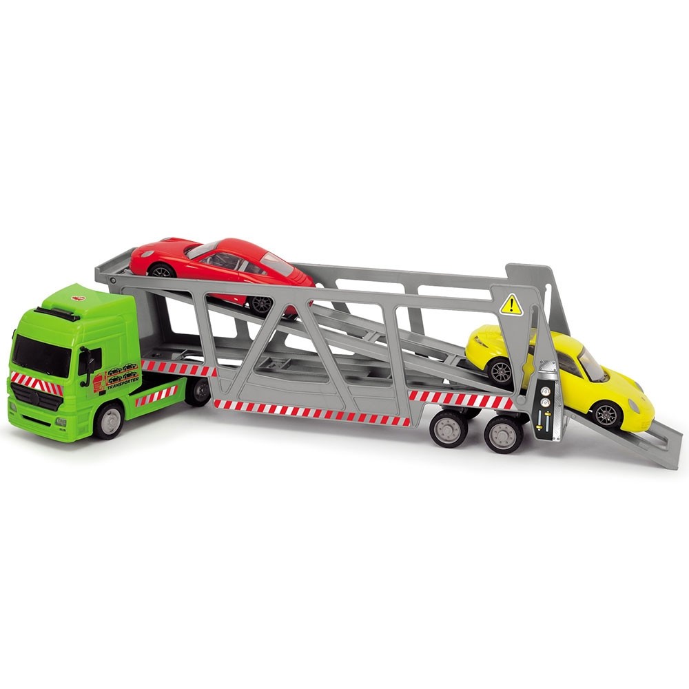 Camion Dickie Toys cu trailer si 2 masini Porsche image 2