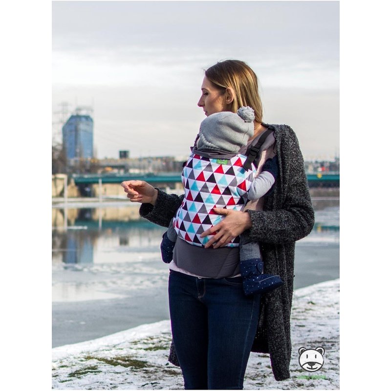 Luna Dream - Marsupiu ergonomic 2 in 1, Red Triangles image 1