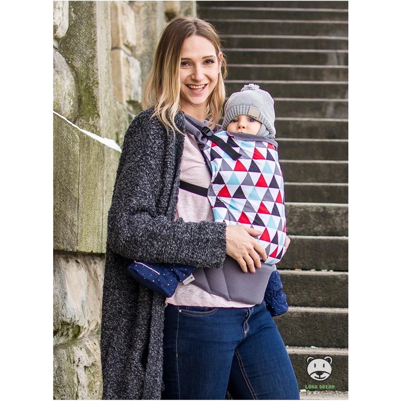 Luna Dream - Marsupiu ergonomic 2 in 1, Red Triangles image 2