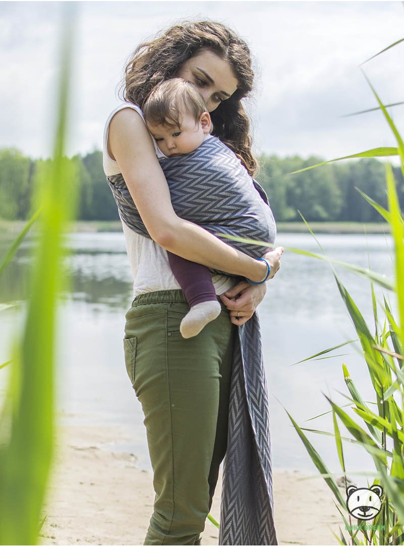 Luna Dream - Sling cu inel 2.1 m, Herringbone Grey