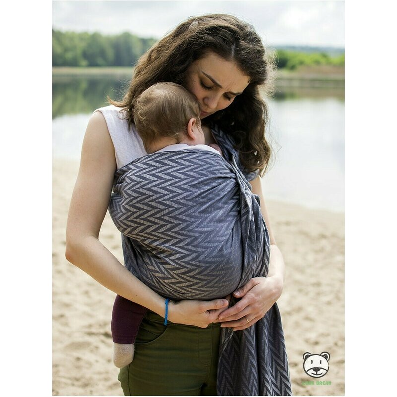 Luna Dream - Sling cu inel 2.1 m, Herringbone Grey image 5