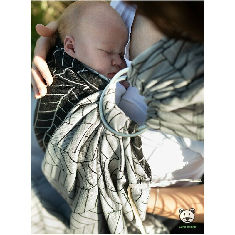 Luna Dream - Sling cu inel 2.1 m, Grey Weave Jacquard image 1