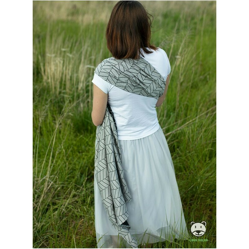Luna Dream - Sling cu inel 2.1 m, Grey Weave Jacquard image 3