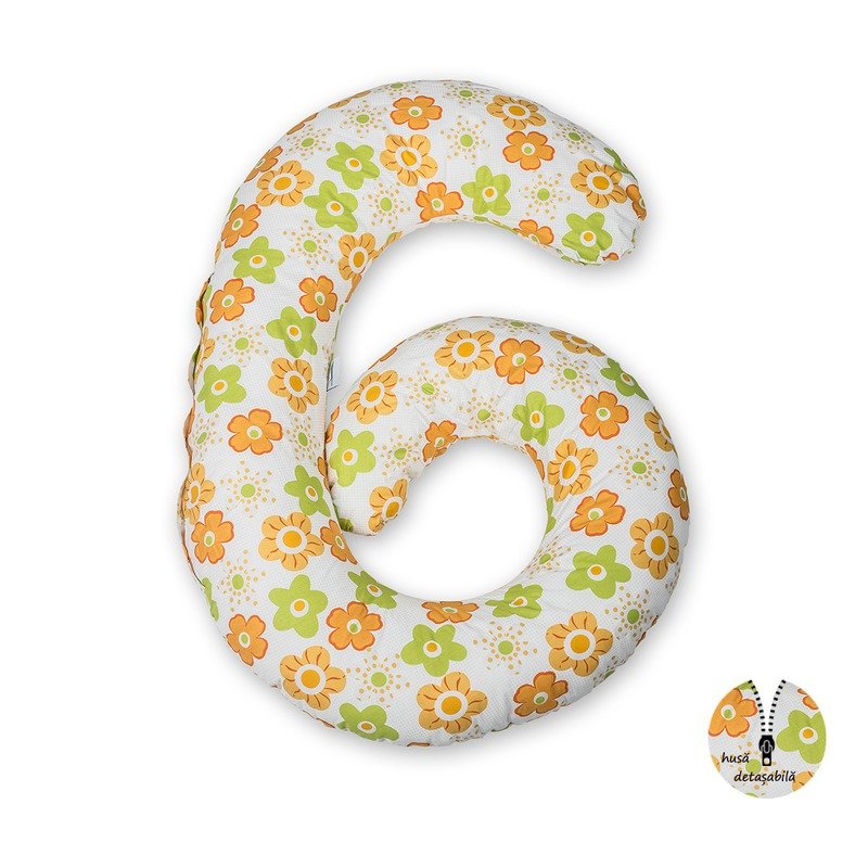 BabyNeeds - Perna multifunctional Enjoy, Floricele portocalii image 3