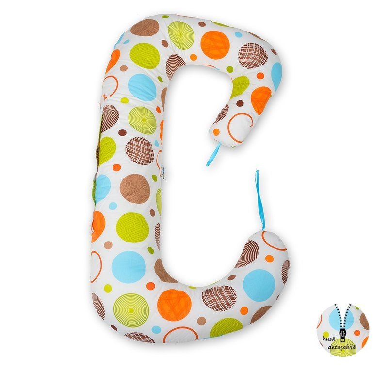 BabyNeeds - Perna 3 in 1 pentru gravide si bebelusi Soft Plus, Cerculete colorate image 3
