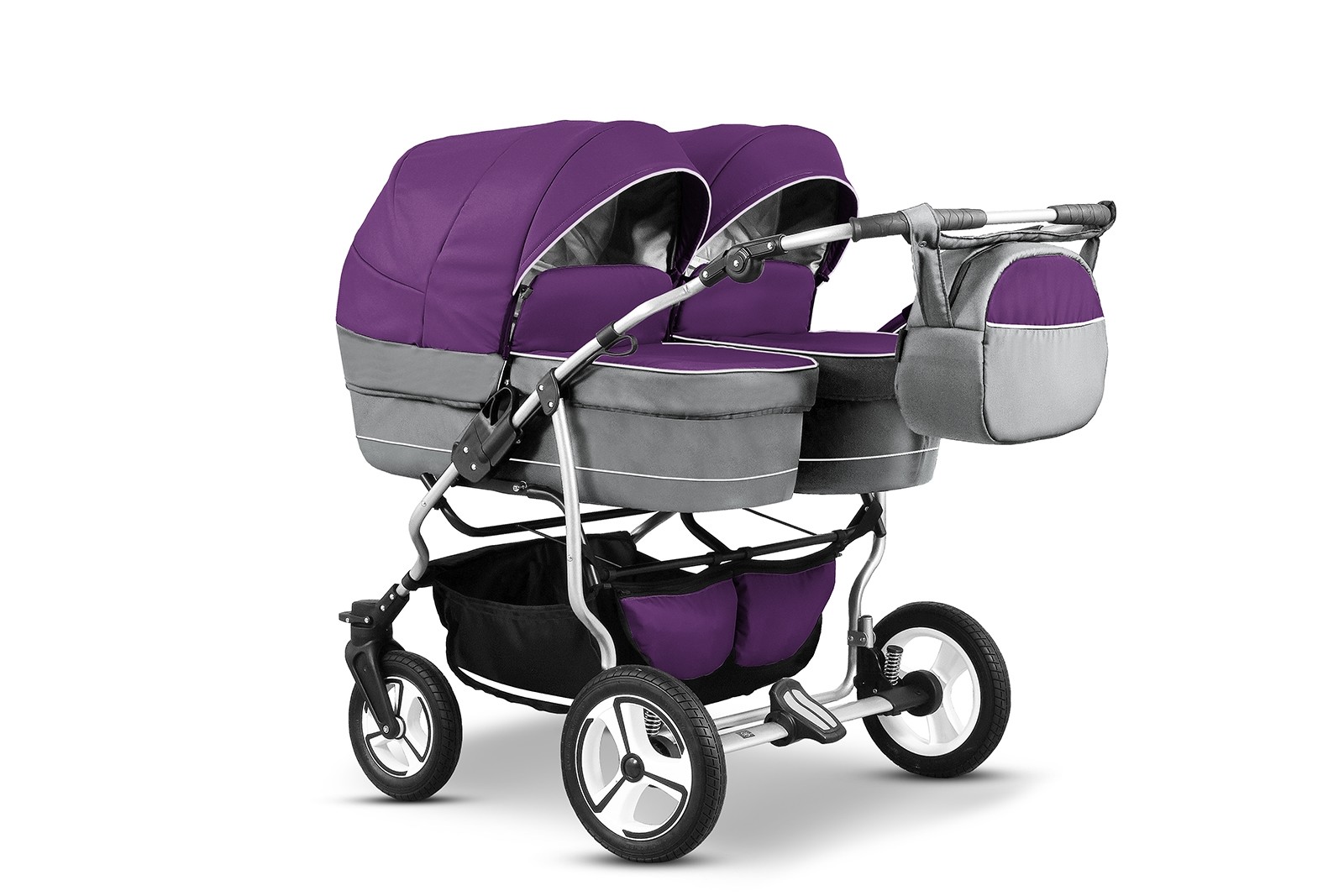 Carucior pentru gemeni Mikado TWIN T-04 3 in 1 image 2