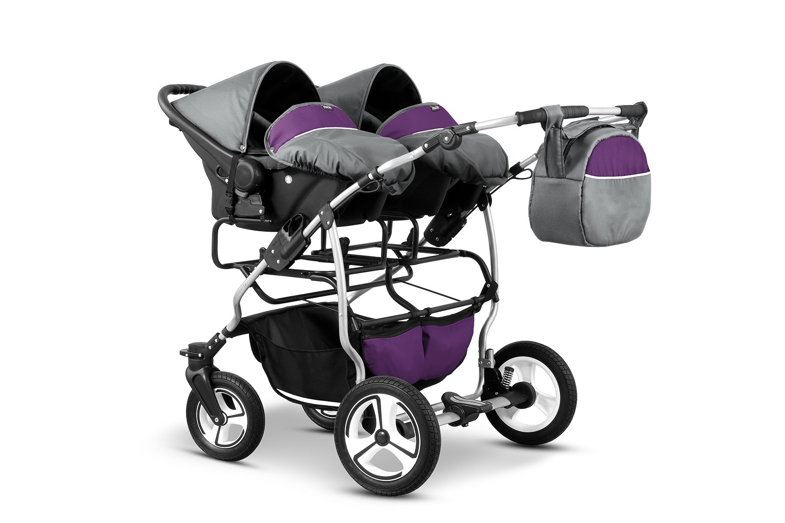 Carucior pentru gemeni Mikado TWIN T-04 3 in 1 image 3