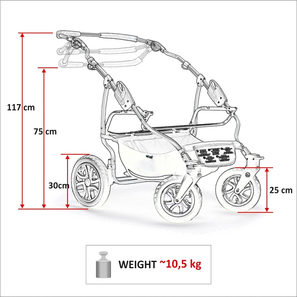 Carucior pentru gemeni Mikado DUET LUX D-06 3 in 1 image 6