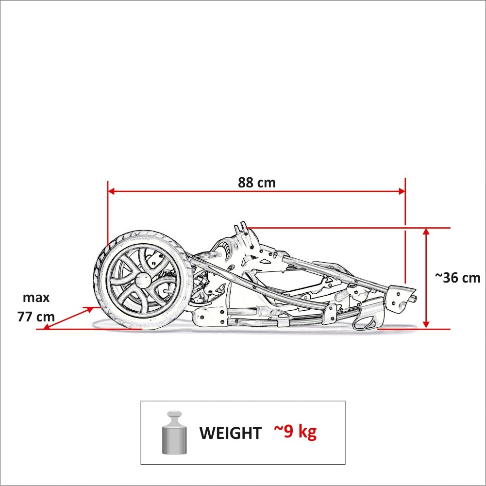 Carucior pentru gemeni Mikado DUET LUX D-08 3 in 1 image 7