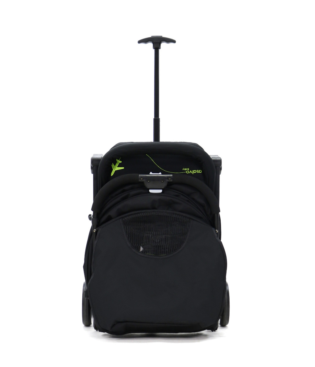 Carucior de calatorie troller ultracompact Asalvo FLIGHT -TRAVEL+ Black/Green image 6