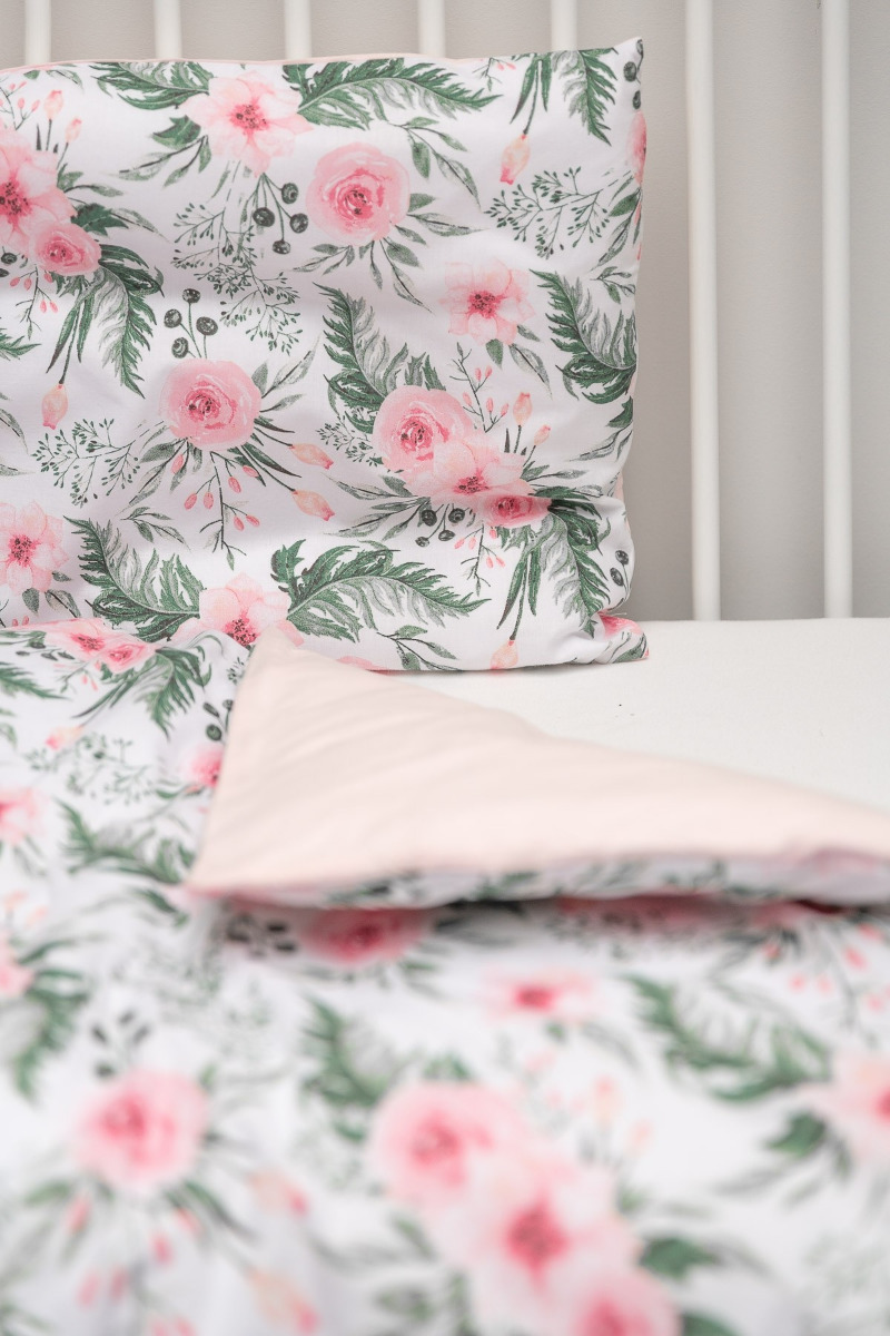Set lenjerie de pat cu 2 piese Sensillo Trandafiri Roz image 2