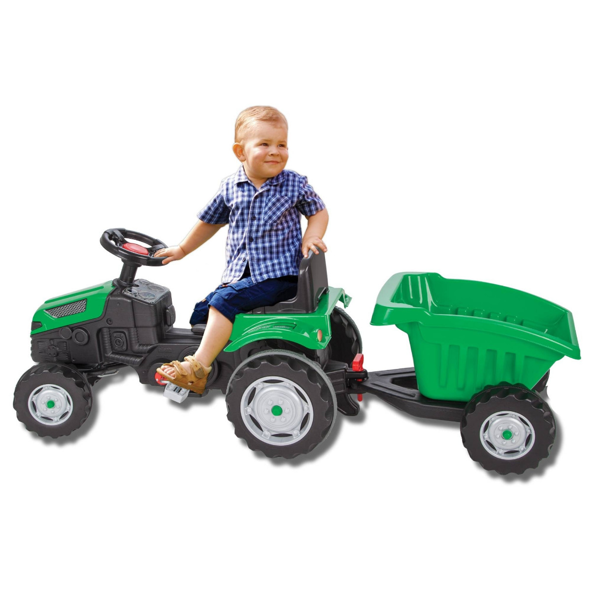 Tractor cu pedale si remorca Pilsan ACTIVE Verde image 1