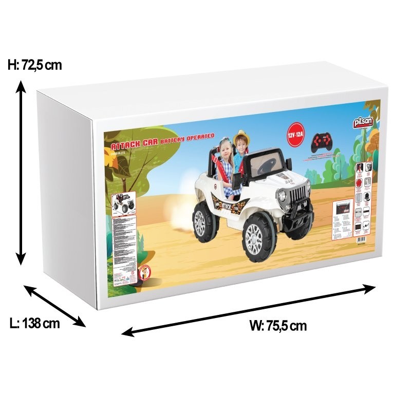 Jeep electric cu doua locuri si telecomanda Pilsan ATTACK 12V