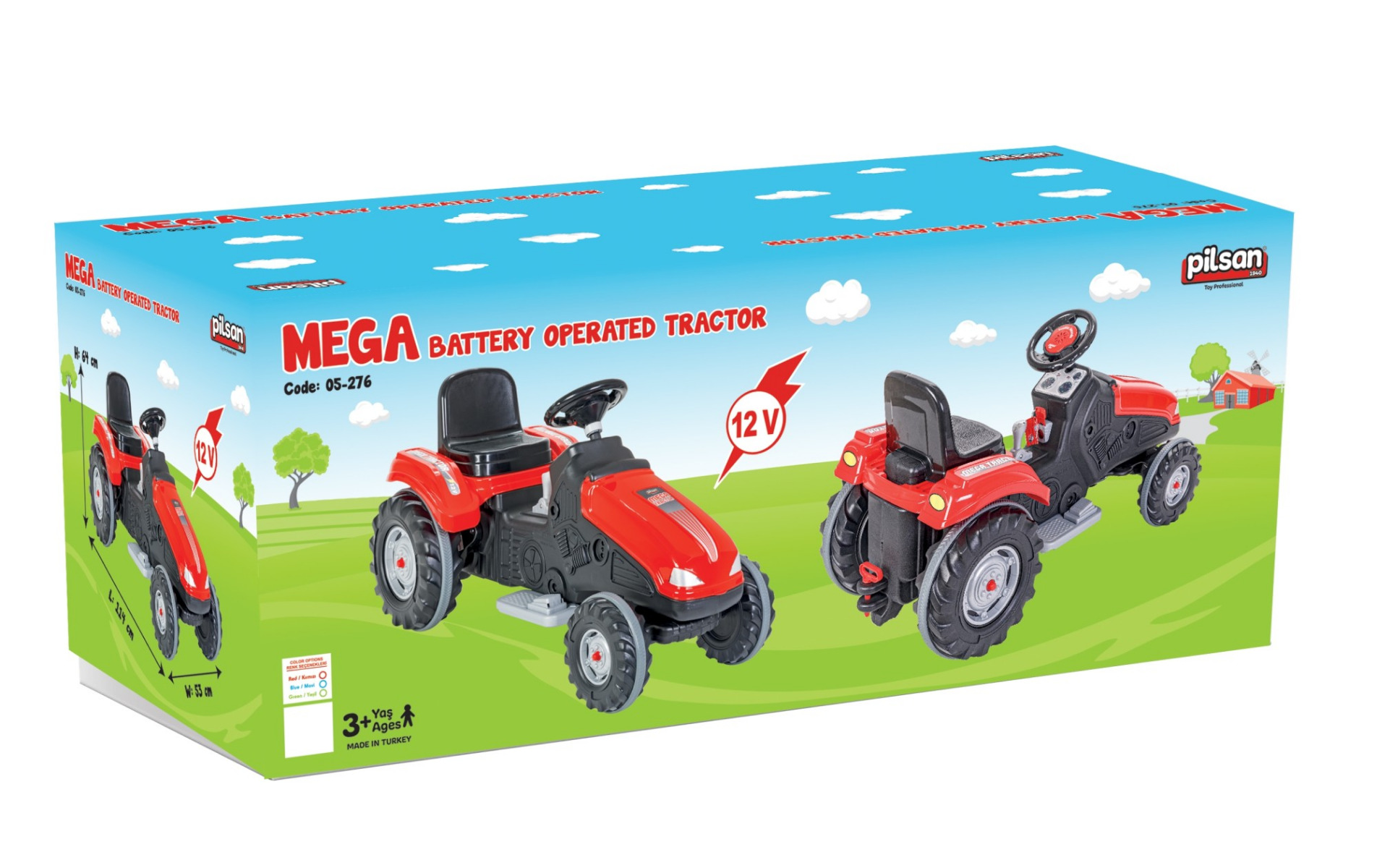 Tractor electric Pilsan MEGA 12V Rosu