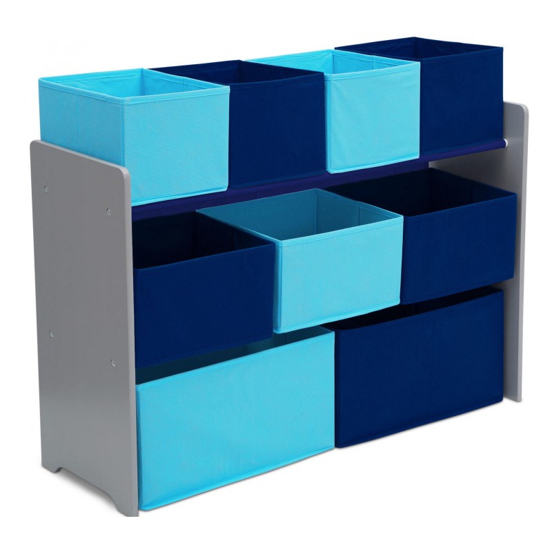 Organizator jucarii cu cadru din lemn Deluxe Grey Blue