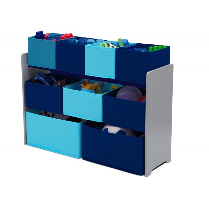 Organizator jucarii cu cadru din lemn Deluxe Grey Blue image 1