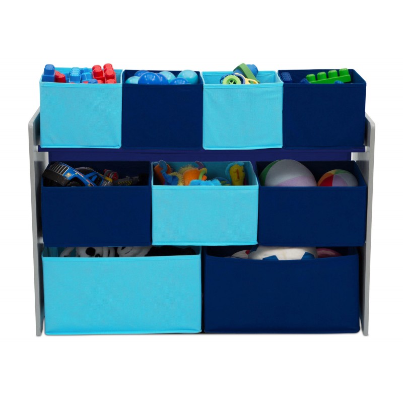 Organizator jucarii cu cadru din lemn Deluxe Grey Blue image 2