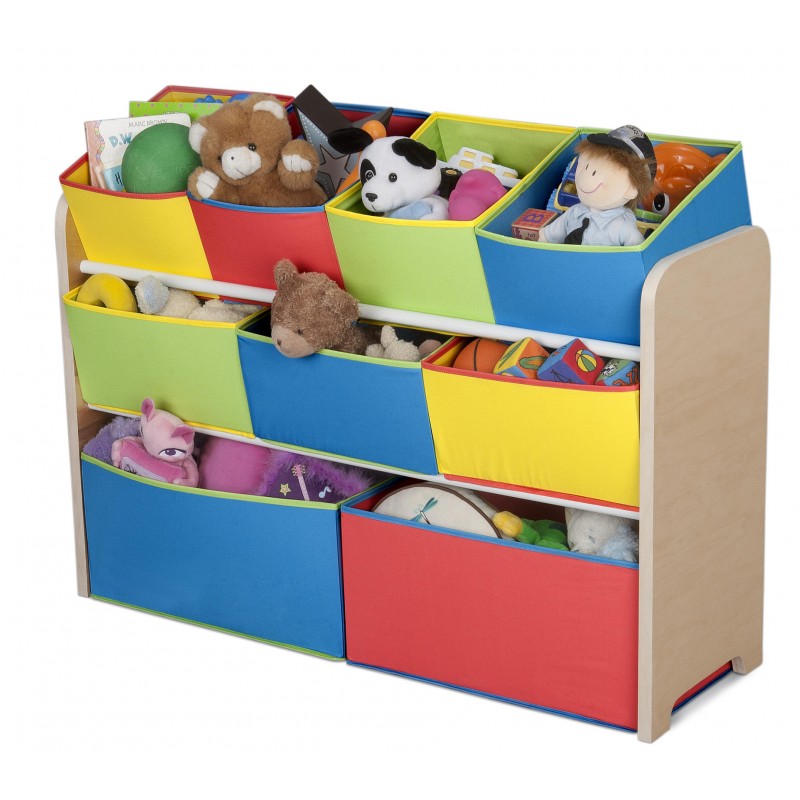 Organizator jucarii cu cadru din lemn Deluxe Multicolor image 1