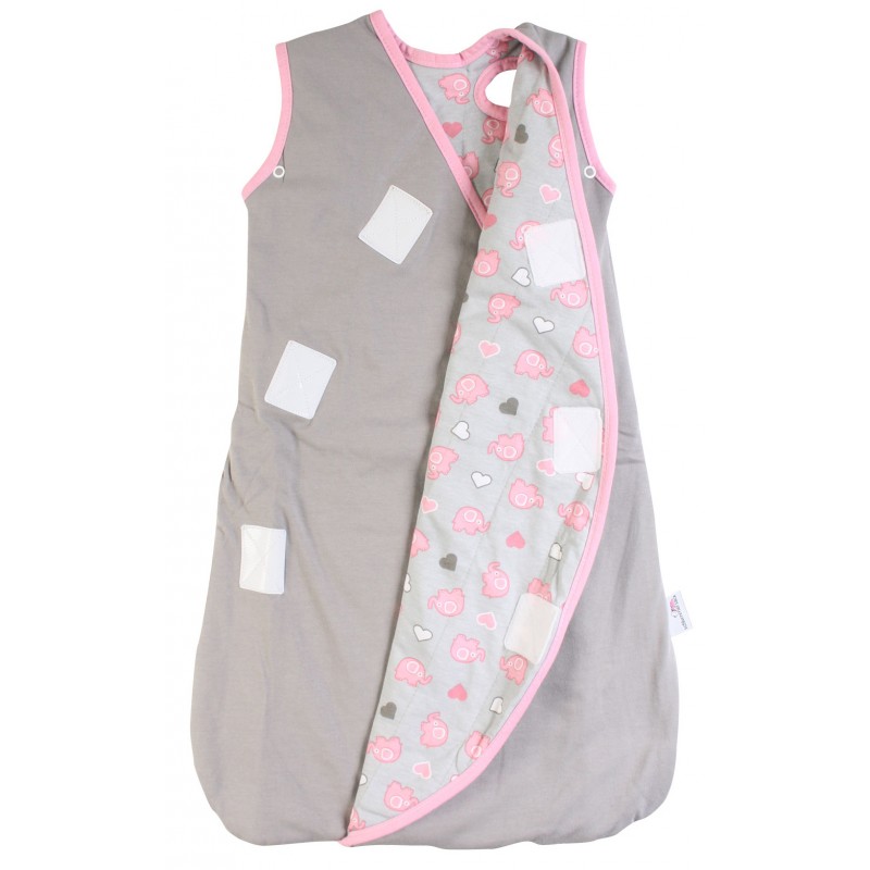 Sac de dormit multifunctional Grey Pink Elephant Travel 0-6 luni 2.5 Tog image 1
