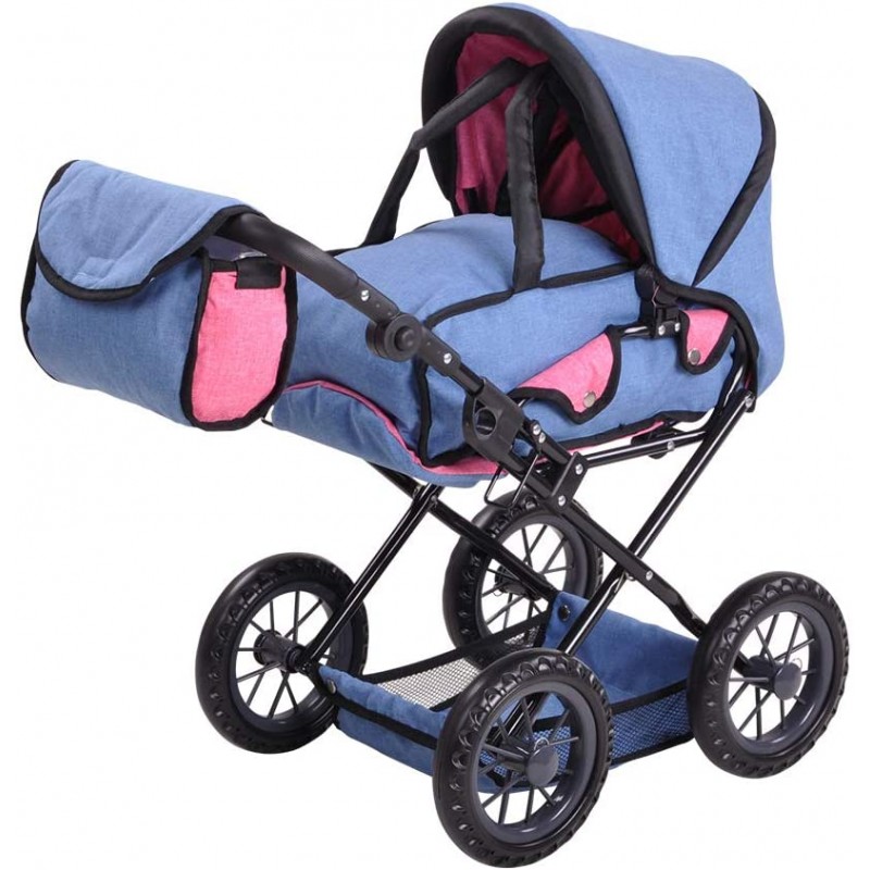 Carucior 2 in 1 pentru papusi Ruby Jeans Blue