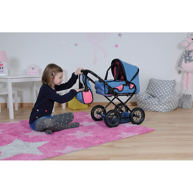 Carucior 2 in 1 pentru papusi Ruby Jeans Blue image 1