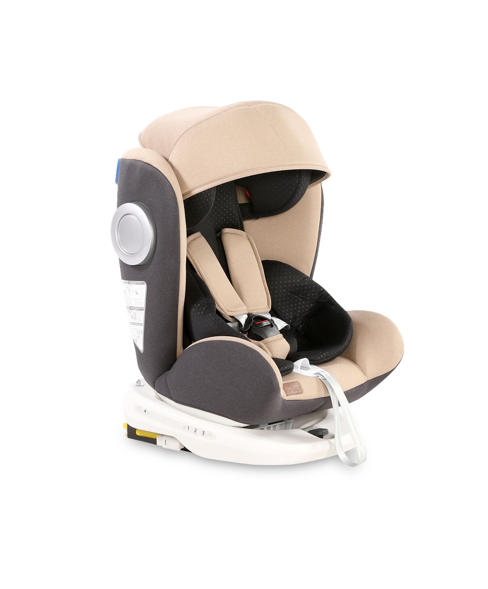 Scaun auto, Lusso SPS, Isofix, rotativ 360 grade, 0-36 kg, Beige Black image 2