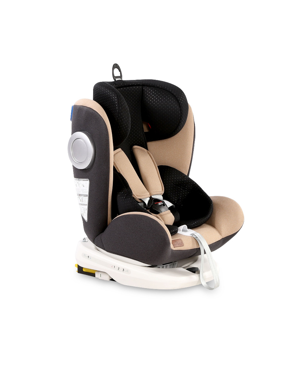 Scaun auto, Lusso SPS, Isofix, rotativ 360 grade, 0-36 kg, Beige Black image 3