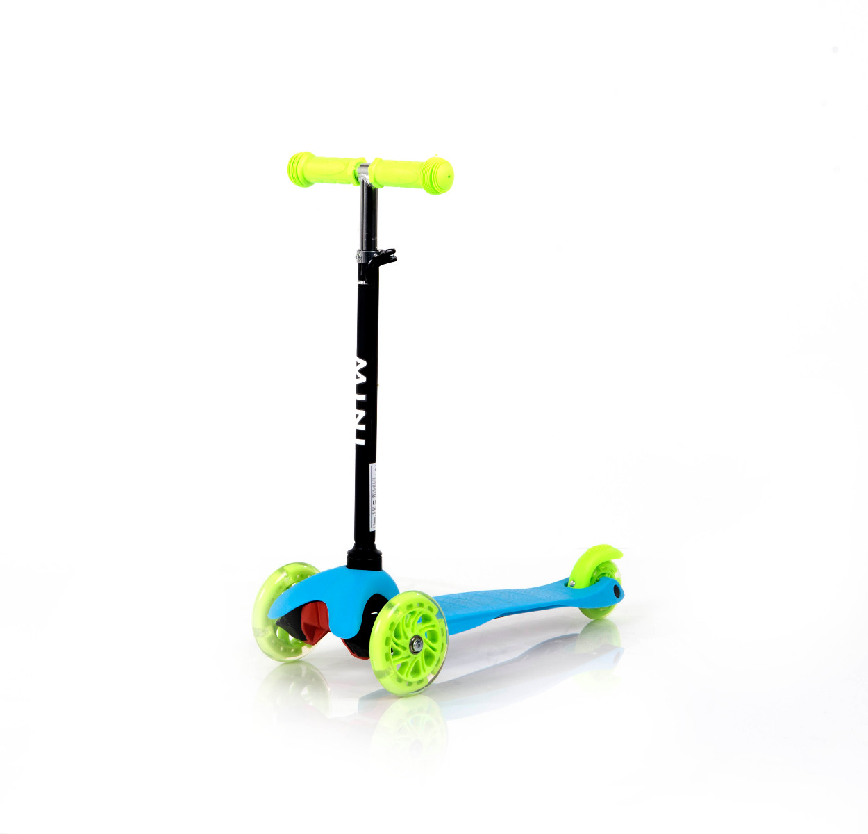 Trotineta pentru copii 3 Ani+, 3 roti cu leduri, Mini, Blue & Green