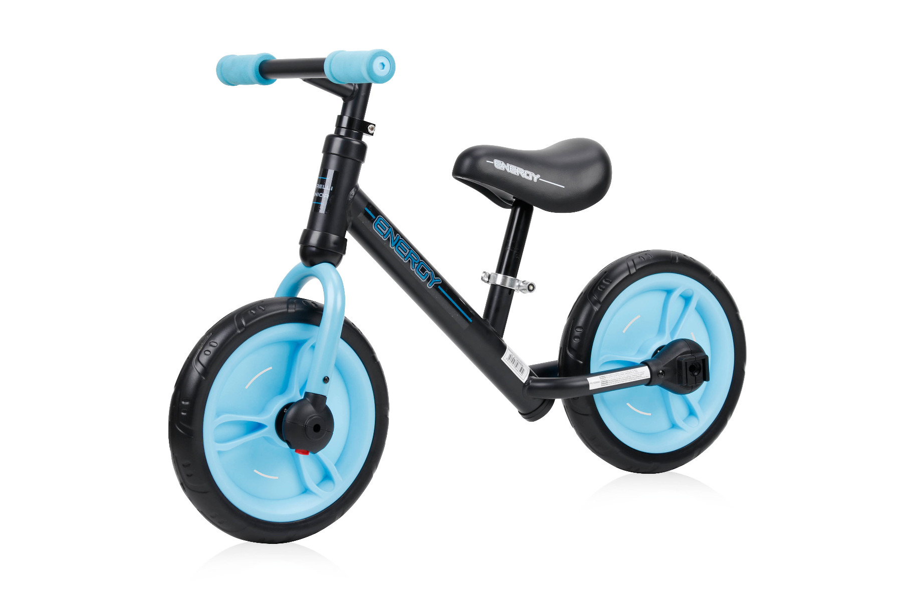 Bicicleta de tranzitie 2in1, Energy,  cu pedale si roti auxiliare, Black & Blue image 1