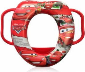 Reductor moale pentru toaleta, Disney, cu manere, Cars Red