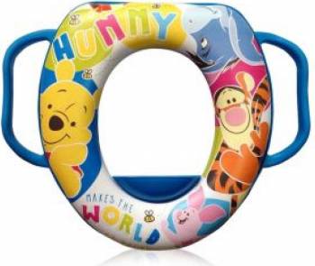 Reductor moale pentru toaleta, Disney, cu manere, Winnie the Pooh Blue