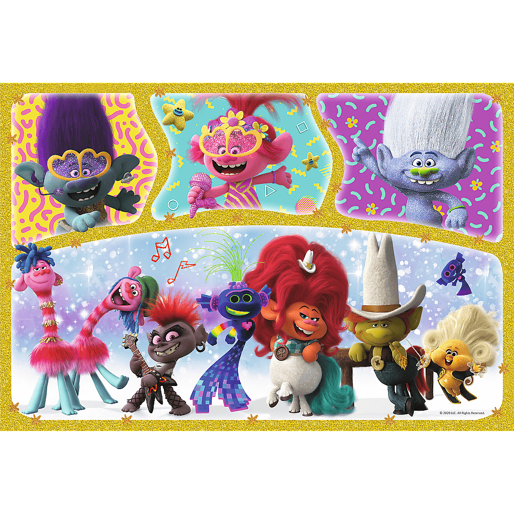 Puzzle Trefl DreamWorks Trolls, Lumea fericita a Trolilor 160 piese image 1