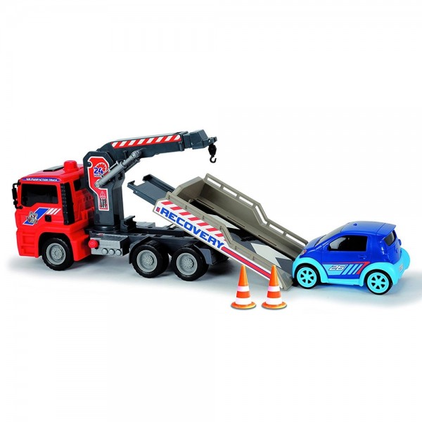 Camion de tractare Dickie Toys MAN Air Pump Crane Truck cu 1 masinuta image 1