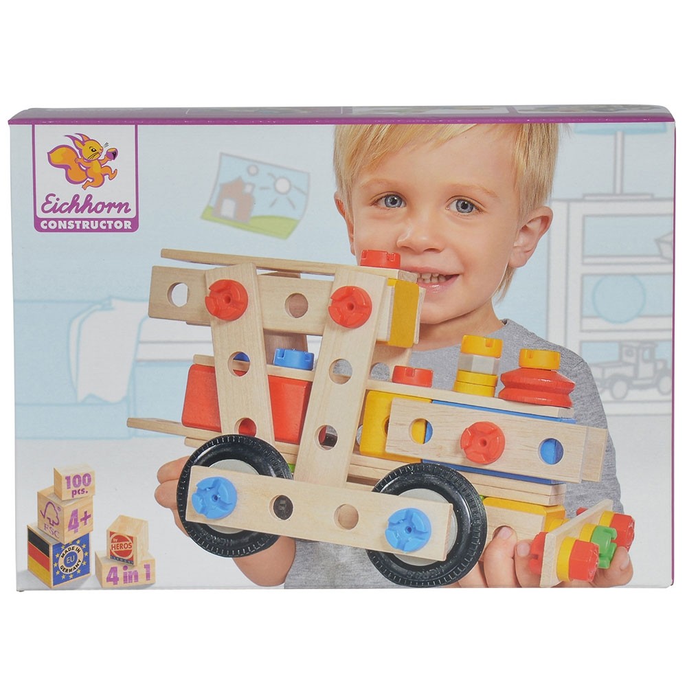 Set constructie din lemn Eichhorn Big Loc 100 piese image 8