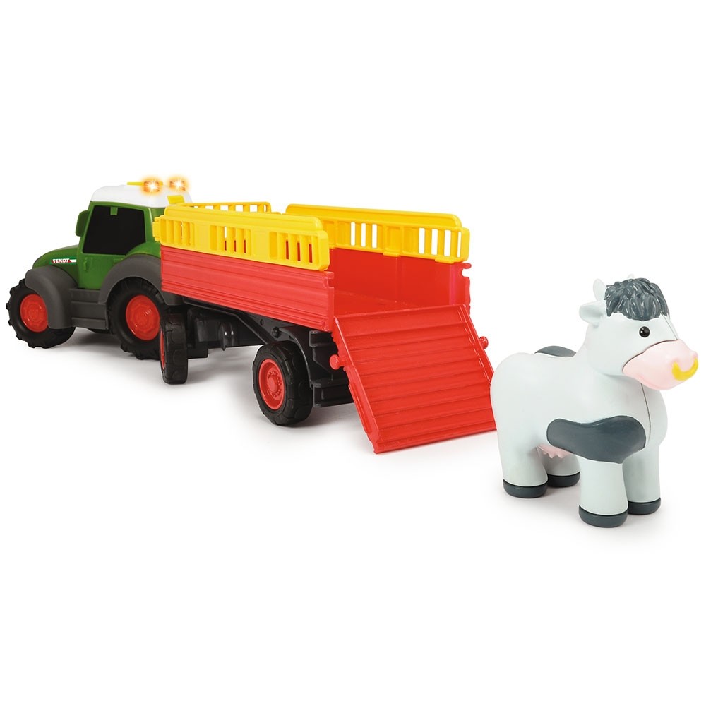 Tractor Dickie Toys Happy Fendt Animal Trailer cu remorca si figurina image 1
