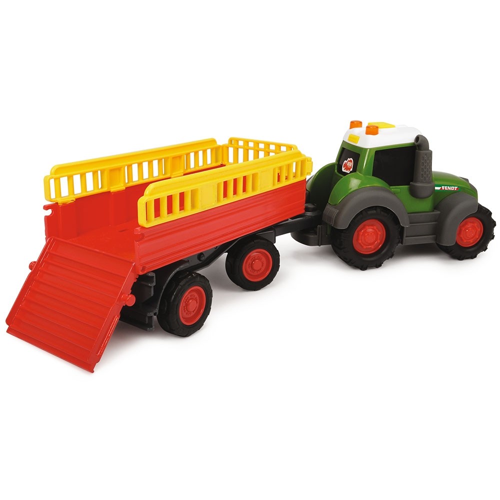 Tractor Dickie Toys Happy Fendt Animal Trailer cu remorca si figurina image 3