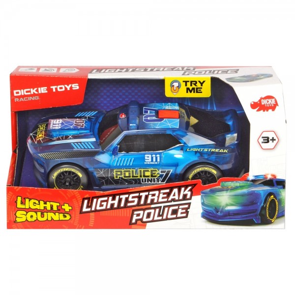 Masina de politie Dickie Toys Lightstreak Police cu sunete si lumini image 2