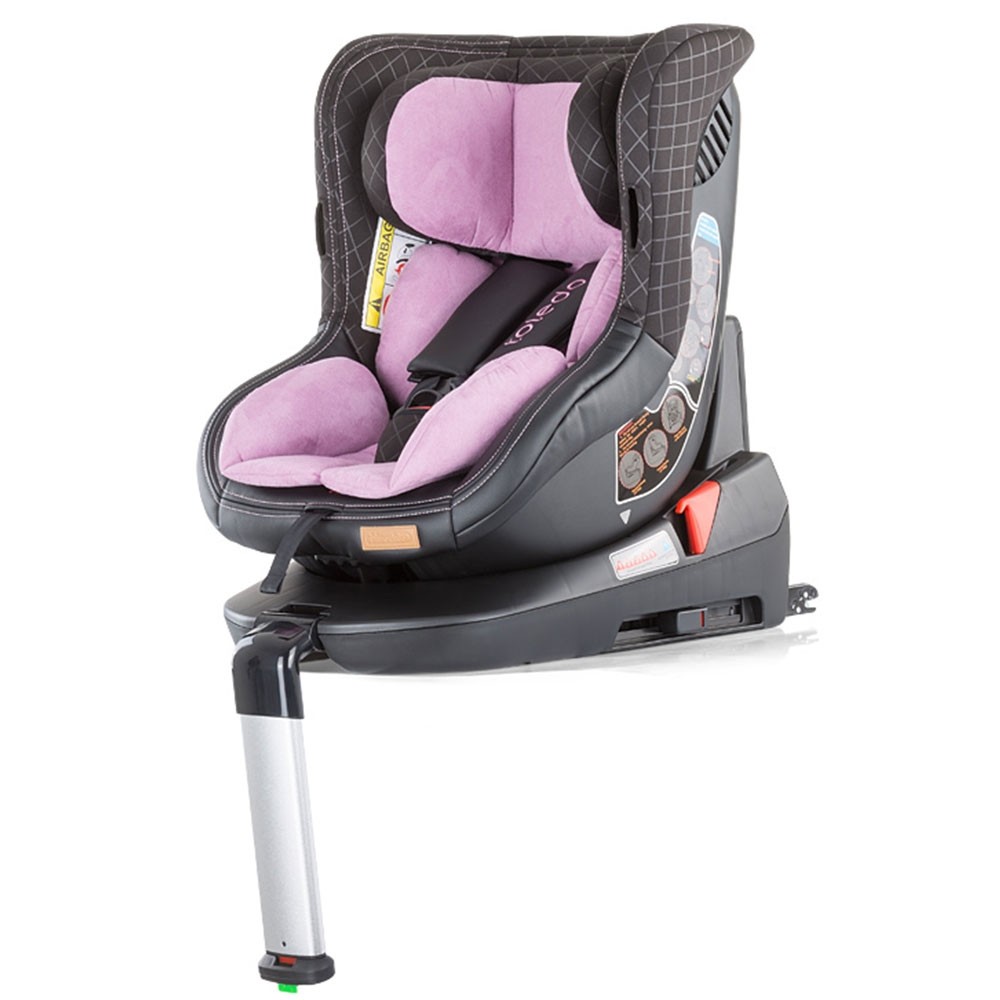 Scaun auto Chipolino Toledo 0-18 kg rose cu sistem Isofix si sezut rotativ