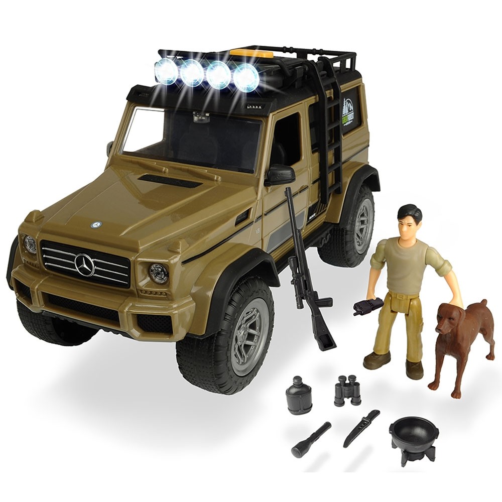 Masina Dickie Toys Playlife Ranger Set cu masina Mercedes-Benz AMG 500 4x4, figurina si accesorii