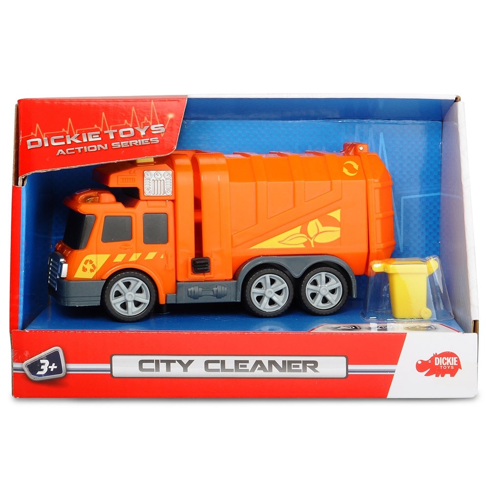 Masina de gunoi Dickie Toys Mini Action Series City Cleaner portocaliu image 3