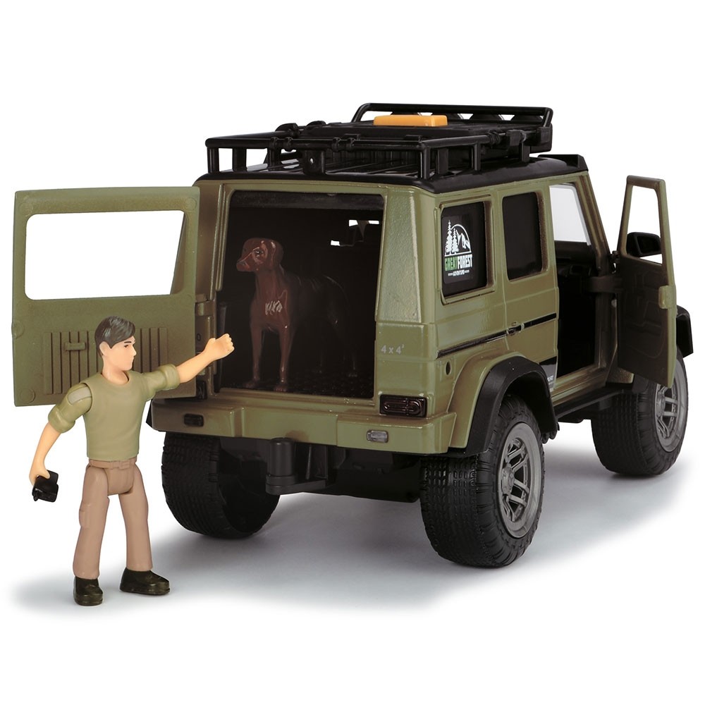 Masina Dickie Toys Playlife Ranger Set cu masina Mercedes-Benz AMG 500 4x4, figurina si accesorii image 3