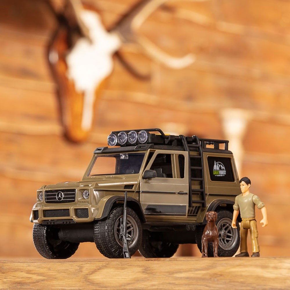 Masina Dickie Toys Playlife Ranger Set cu masina Mercedes-Benz AMG 500 4x4, figurina si accesorii image 8